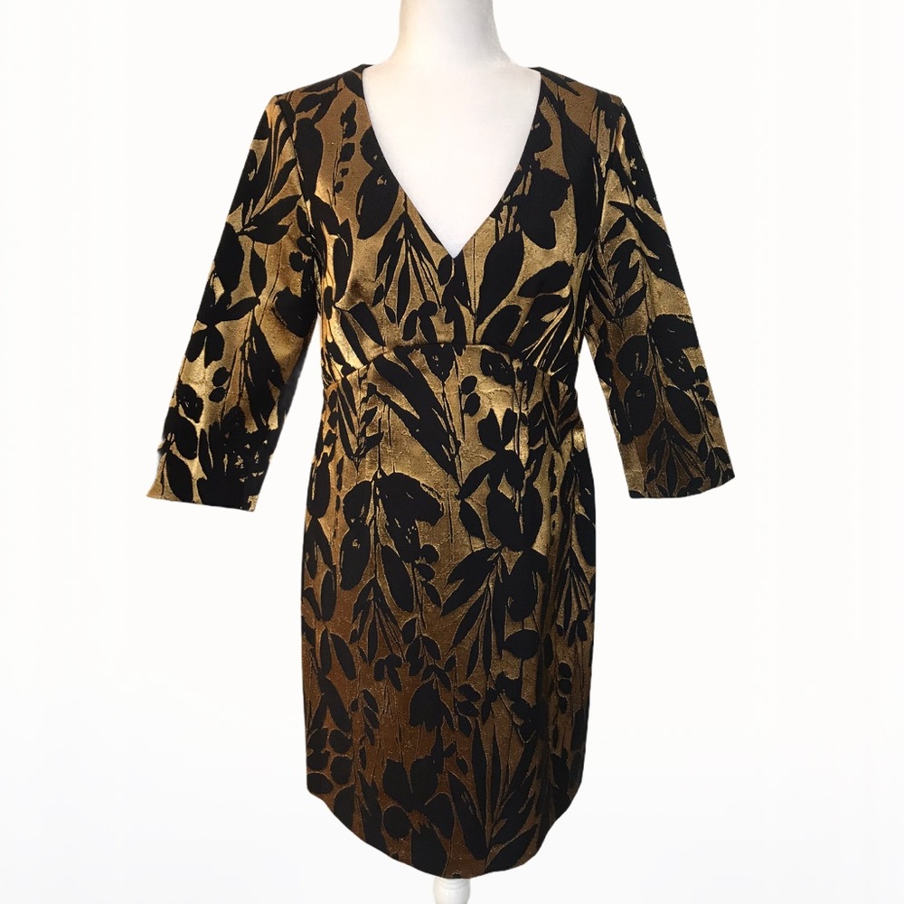 Trina Turk Muni Metallic Jacquard Sheath Dress -10 - Picture 5 of 16